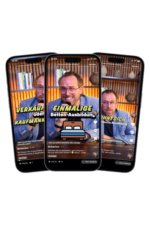 Drei Videos der JYSK-Kampagne auf Smartphones