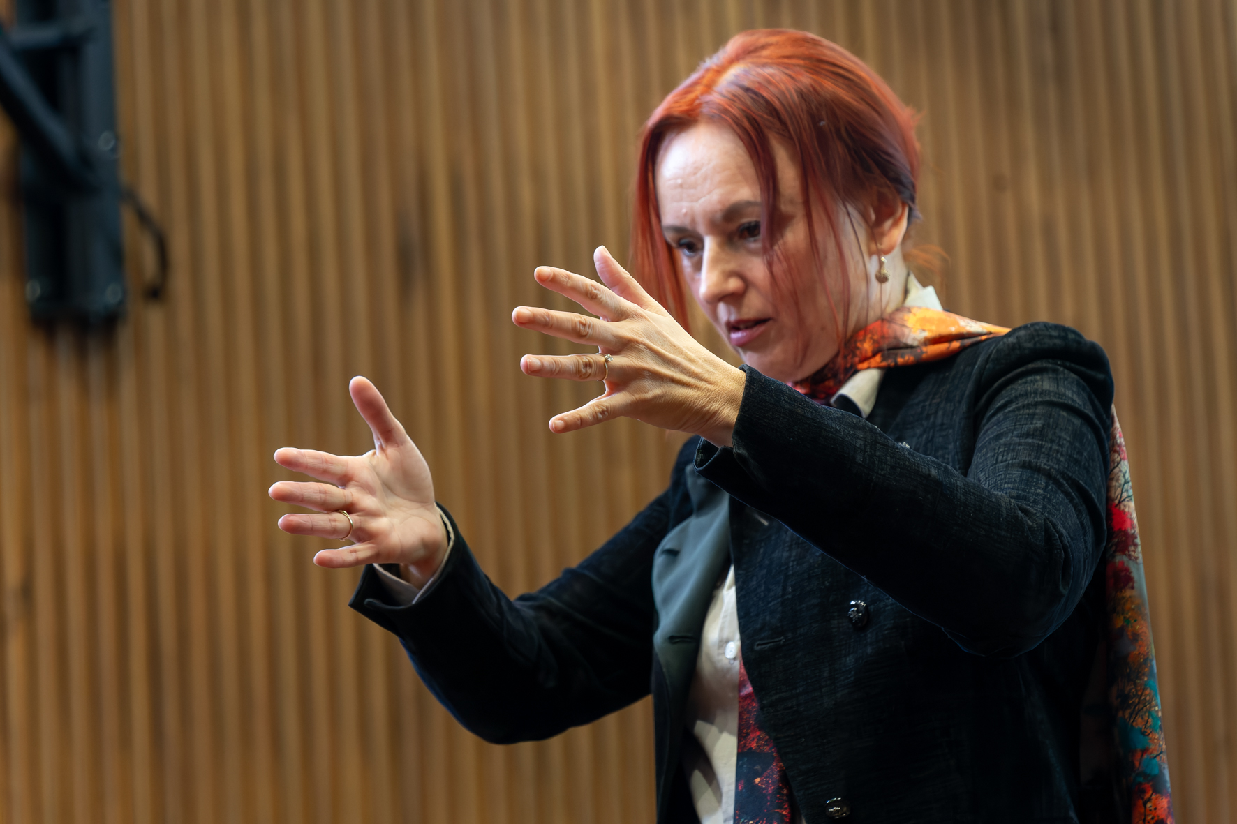 Jasenka Ostojic leading the workshop Croatian Choral Music at the Johann Joseph Fux Konservatorium, Voices of Spirit 2026, Graz