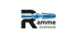 Logo: Blaues Präzisionsdrehteil als "R" in "Ramme Drehteile"