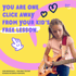 A girl playing an electric guitar, with text: "YOU ARE ONE CLICK AWAY FROM YOUR KID'S FREE LESSON."