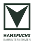 Logo von Hansfuchs Bauunternehmen: ein dunkles Dreieck in einem Quadrat über dem Text "HANSFUCHS BAUUNTERNEHMEN".