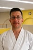 Swen Seeland, Trainer im Shotokai Leipzig Karateverein, im weißen Karate-Gi