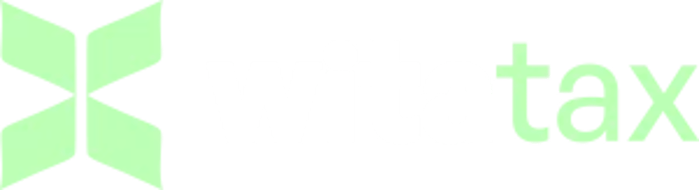 Logo von WitaTax: Hellgrünes, doppeltes X-förmiges Symbol neben dem Text "witatax".