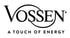 Schwarzes Vossen Logo mit geschwungener Linie und dem Slogan A TOUCH OF ENERGY auf weißem Hintergrund.