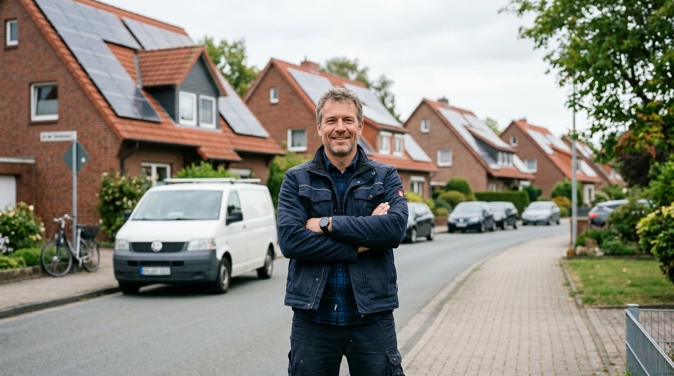 Regionaler PV-Chef im Wohngebiet
