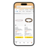 Ein Smartphone zeigt die Amazon-App mit Suchergebnissen für "bergerlin", zwei Armbänder sind zu sehen.