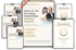 Mehrere Tablets zeigen digitale Business-Diagnose-Berichte mit zwei Coaches und Texten zu Analyse und Auswertung.