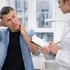 A man with neck pain consults a doctor.