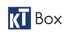 KT Box Logo mit einem blauen Quadrat, das die weißen Buchstaben "KT" enthält, gefolgt vom Text "Box".
