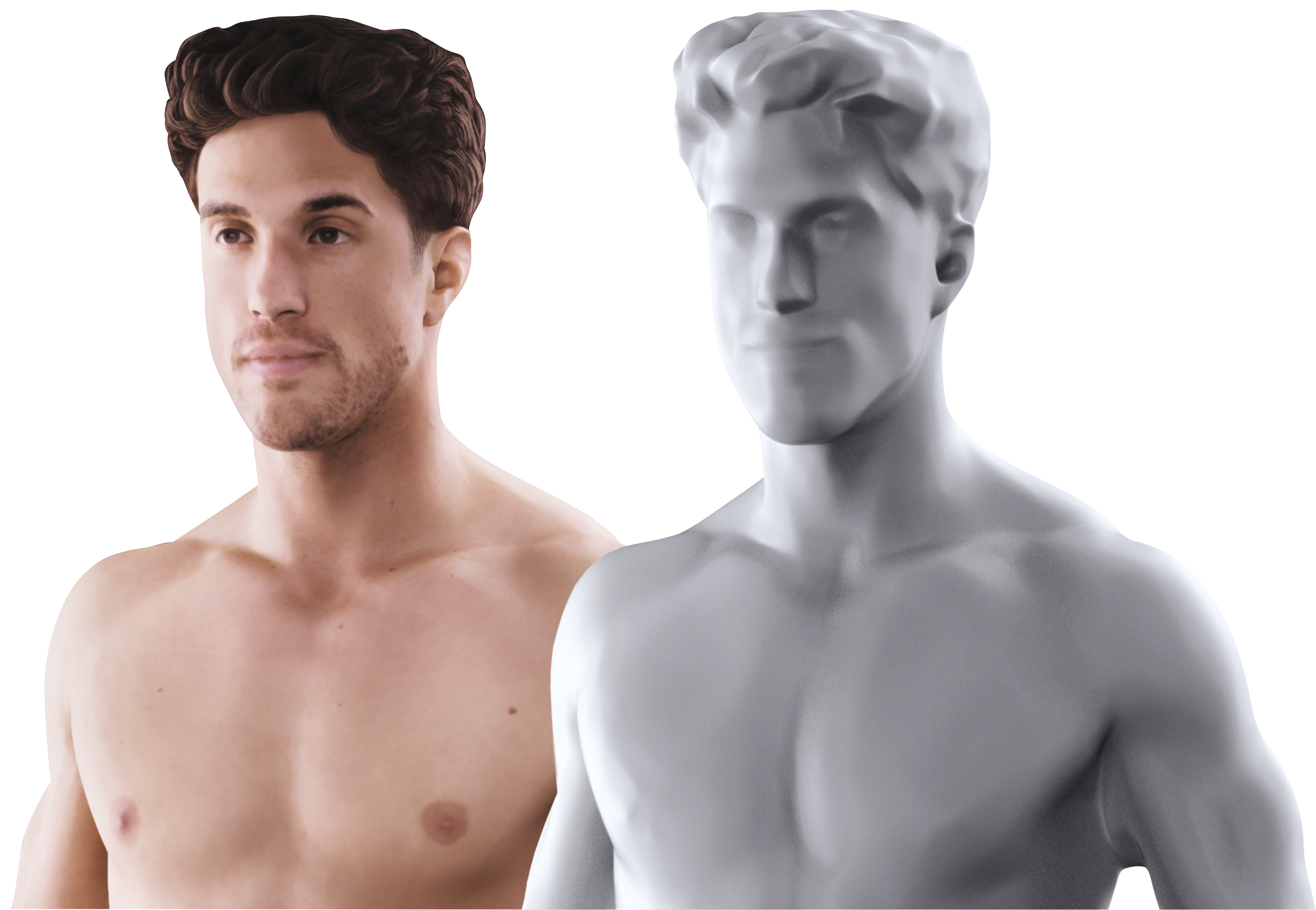Digitaler Avatar – graue 3D-Figur des Körpers