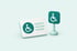 Illustration: Ausweis und Parkschild mit Rollstuhlsymbol