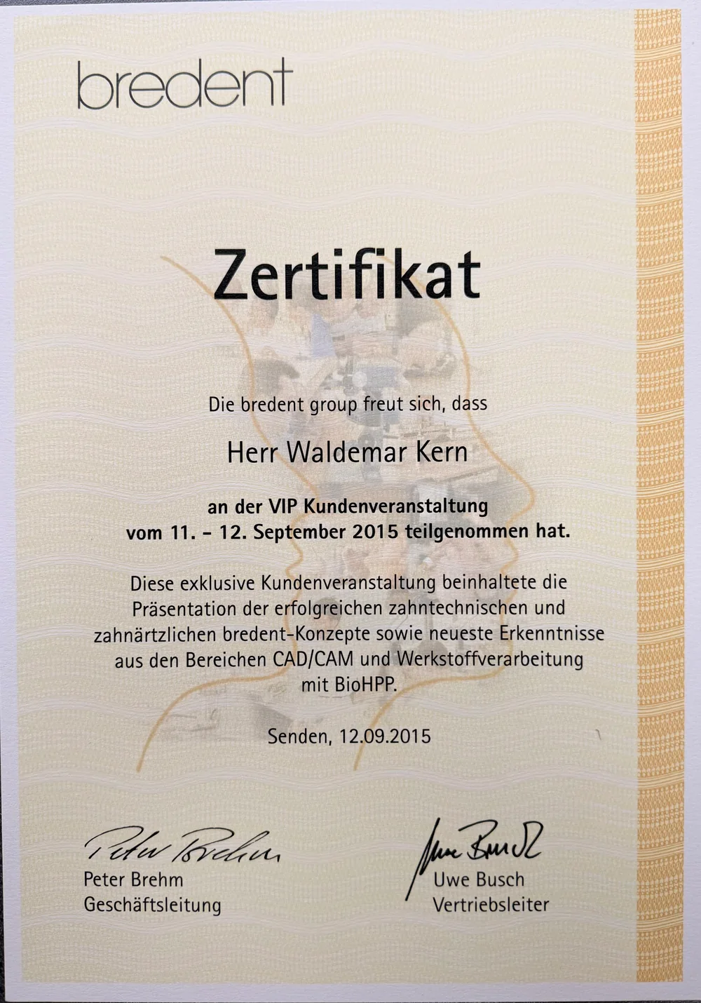 Fortbildungszertifikat