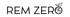 REM ZERO Logo mit stilisiertem Globus als O und Blättern darauf.