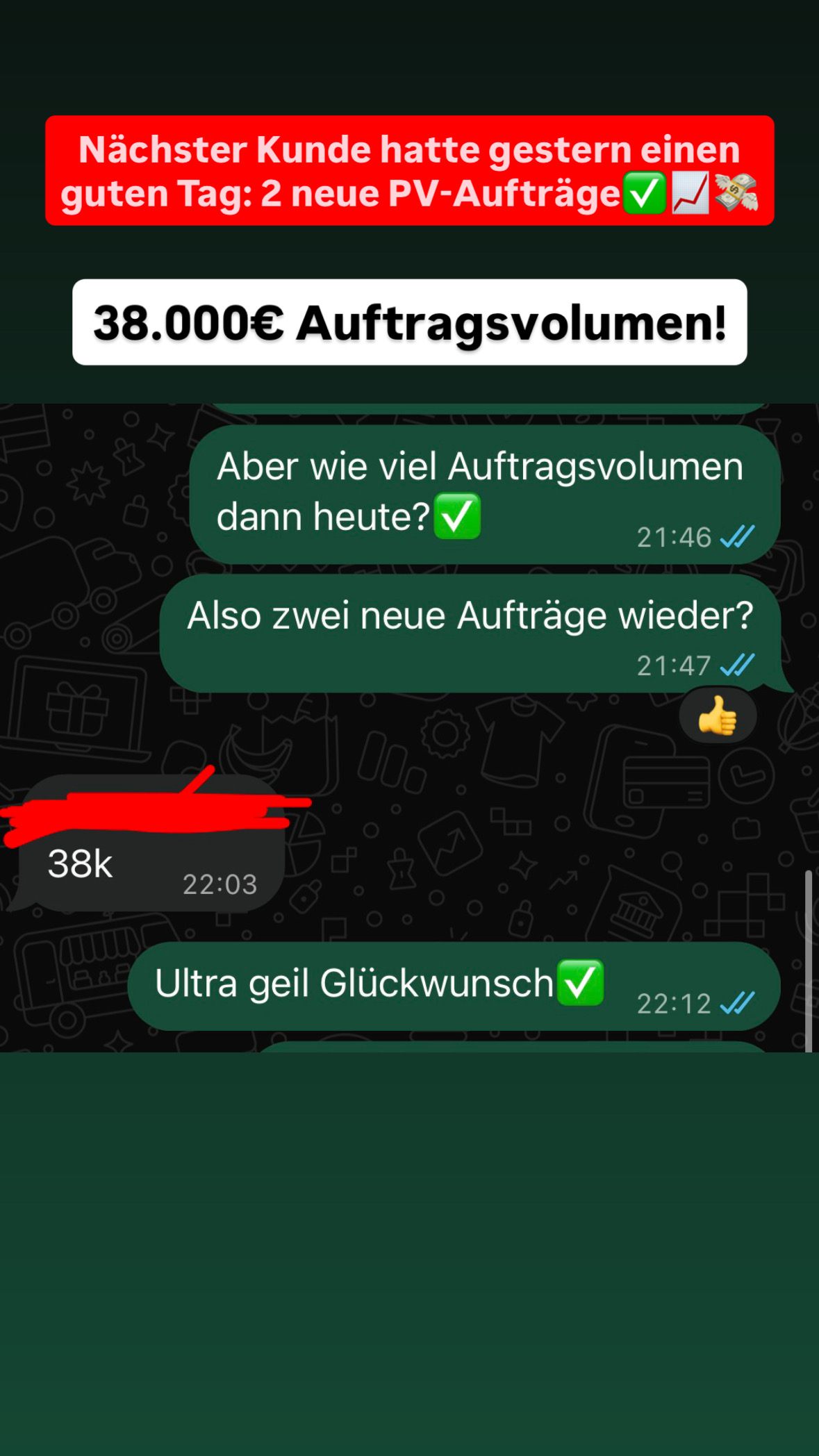 Kundenergebnis Screenshot