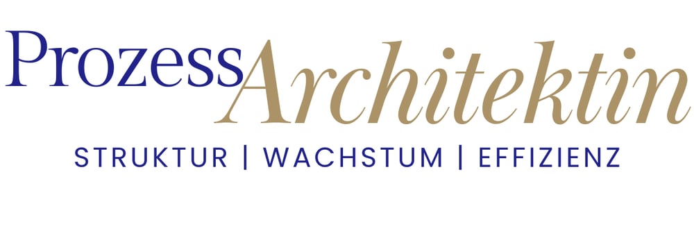Logo "ProzessArchitektin" mit den Schlagworten "STRUKTUR | WACHSTUM | EFFIZIENZ".