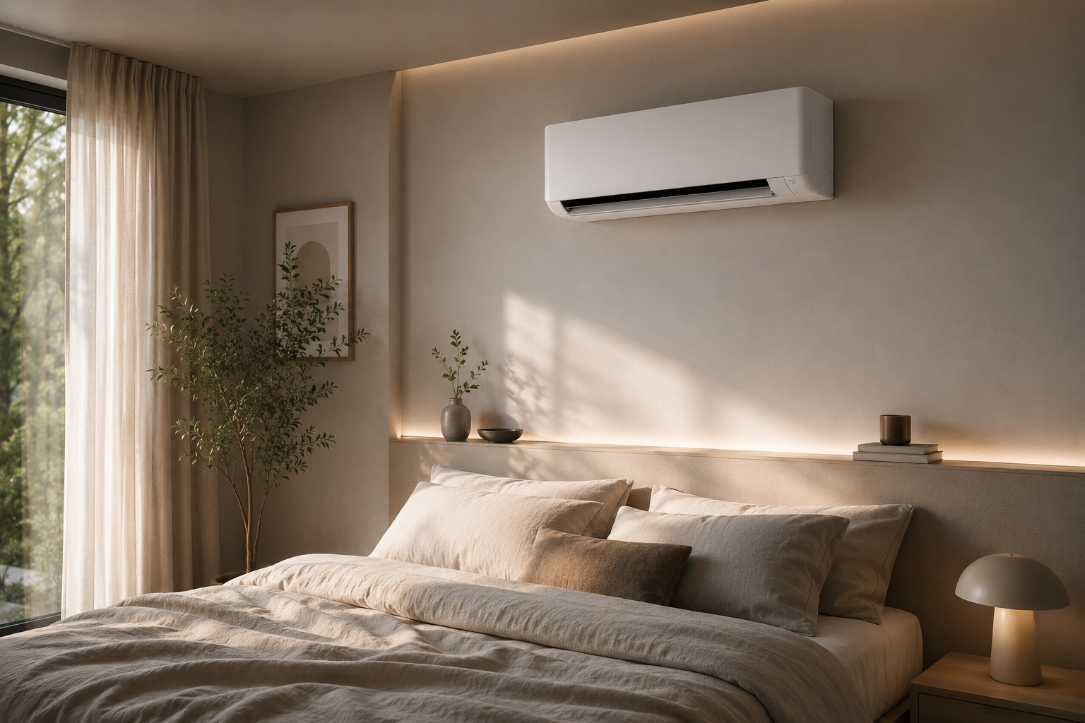 Kühles Schlafzimmer im Sommer