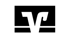 Schwarzes Quadrat mit stilisiertem weißem "V" und einer horizontalen Linie darunter.