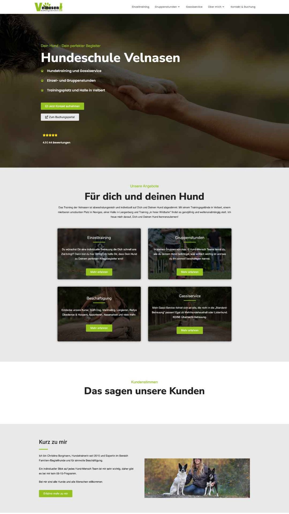 Webdesign-Projekt: Website für Hundetraining