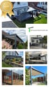 Collage von Terrassenüberdachungen und Wintergärten mit "Top Terrassendach-Anbieter 2025" Abzeichen.