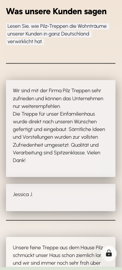 Treppenbau Pilz Website in der mobilen Ansicht – Treppenbau Cranzahl