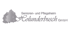 Logo des Senioren- und Pflegeheim Holunderbusch GmbH mit einem stilisierten Holunderstrauch-Symbol auf schwarzem Grund.