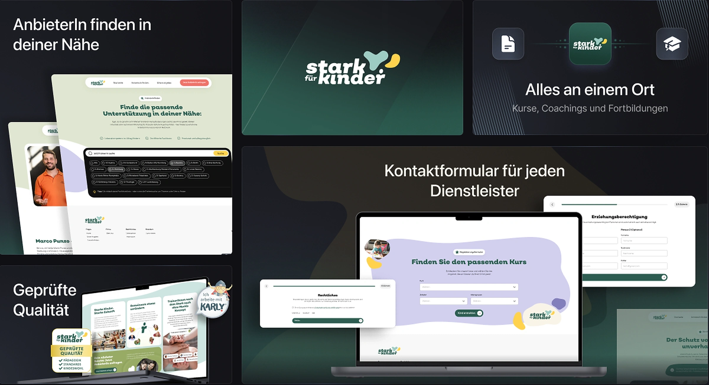 Stark für Kinder — App-Ansichten