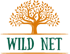 Oranger Baum mit „WILD NET“ in grünen Großbuchstaben.