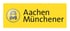 Logo von AachenMünchener mit einem gelben Kreis, der die grauen Buchstaben AM enthält, auf gelbem Hintergrund.
