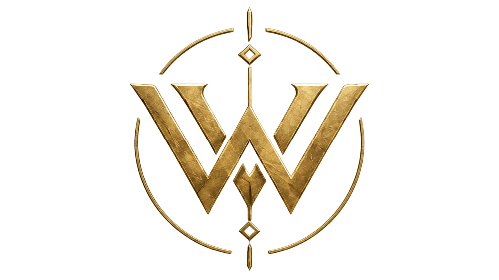 Wodensman logo with stylized "W" and text "WODENSMAN THE QUEST FOR THE HISTORICAL WODEN" in gold on black background.