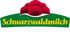 Schwarzwaldmilch Logo mit Bollenhut, gelbem Schriftzug auf grünem Grund und dem Slogan Erfrischend echt.