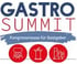 Logo des Gastro Summit: Kongressmesse für Gastgeber mit drei roten Symbolen für Menschen, Rednerpult und Gebäude.