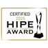 Zertifiziert 2025 HIPE AWARD Logo mit Trophäe.