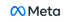 Blaues Meta-Logo in Form einer Unendlichkeitsschleife neben dem grauen Schriftzug Meta auf schwarzem Hintergrund.