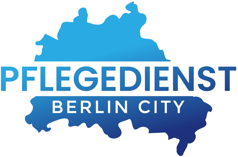 Landkarte von Berlin mit den Wörtern „PFLEGEDIENST“ und „BERLIN CITY“