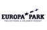 Europa-Park Logo: „EUROPA PARK FREIZEITPARK & ERLEBNIS-RESORT“ mit drei Sternen.