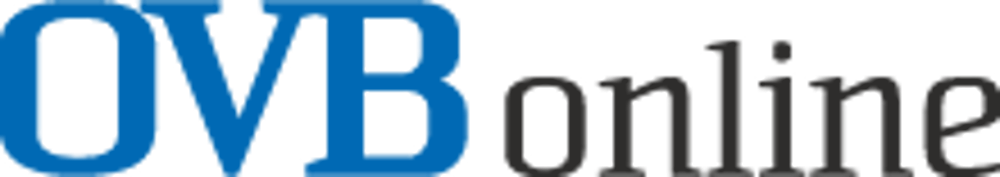 OVB Online Logo mit blauem "OVB" und grauem "online" Text.