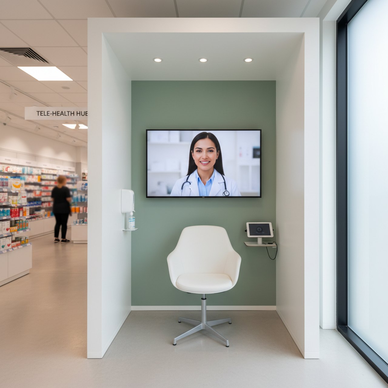 Die diskrete Kabine direkt in der Apotheke