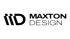 Maxton Design Logo: Schwarze stilisiertes "MD" und Text "MAXTON DESIGN" auf dunkelgrünem Hintergrund.