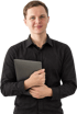 Toni aus unserem Team mit Tablet