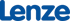 Blauer Lenze-Schriftzug auf grünem Hintergrund.