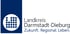 Landkreis Darmstadt Dieburg Logo in Dunkelblau mit schwarzer Schrift.