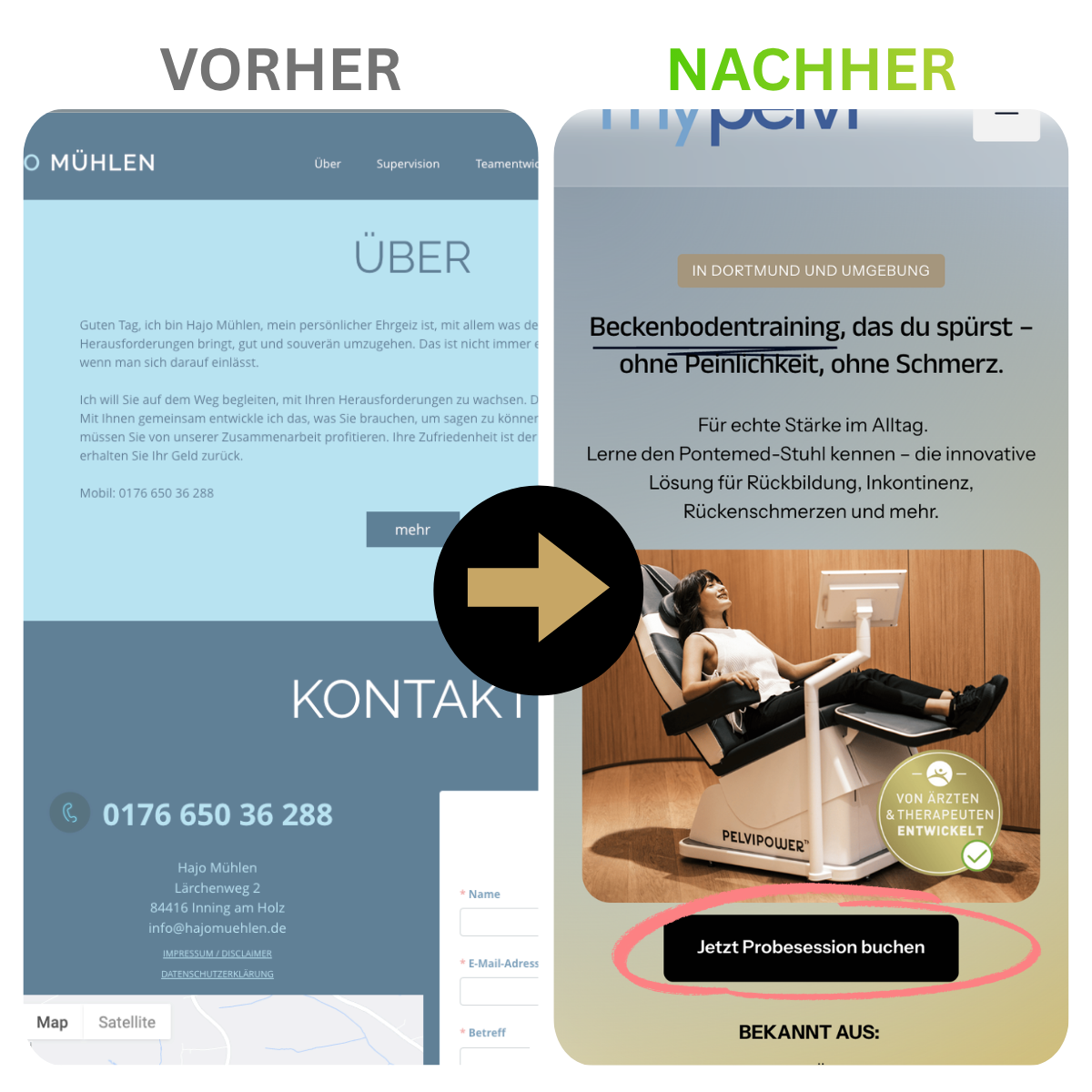 Kein klarer nächster Schritt. Besucher springen ab.