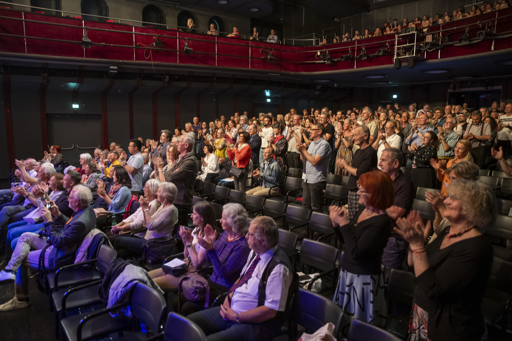 Latvian Voices taking their applause at the end of the Orpheum gala concert, Voices of Spirit 2024, Graz