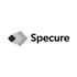 Specure-Logo mit drei überlappenden Quadraten in Schwarz- und Grautönen.