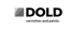 Graues DOLD Logo mit dem Text "DOLD watches and paints" auf dunkelgrünem Hintergrund.