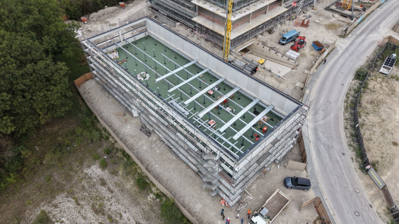 Drohnenaufnahme der Baustelle T15