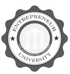 Graues Siegel mit "Entrepreneur University" und einem Tempel auf der Vorderseite.