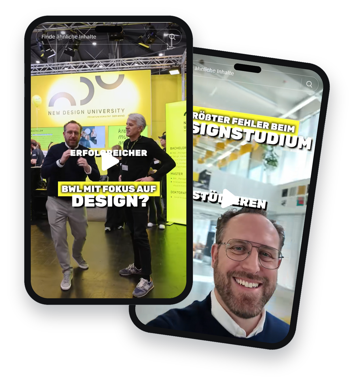 Zwei Videos der NDU-Kampagne auf Smartphones