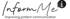 Inform Me Logo mit dem Text "Improving patient communication" und einem Sprechblasensymbol mit einem kleinen "i".