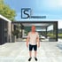 Mann in Freizeitkleidung vor moderner Terrasse mit Pergola und "Metallbau Schwabauer"-Logo.